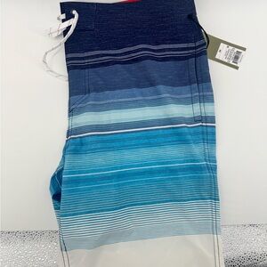 Goodfellow & Co Men’s Blue Gradient Stripe Men’s Swim board shorts size 34 NWT